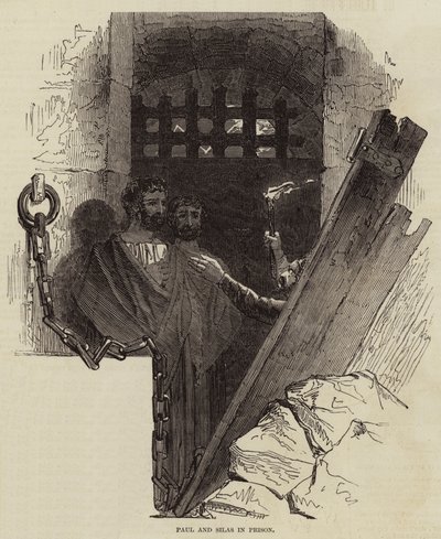 Paul and Silas in Prison by Joseph Kenny Meadows